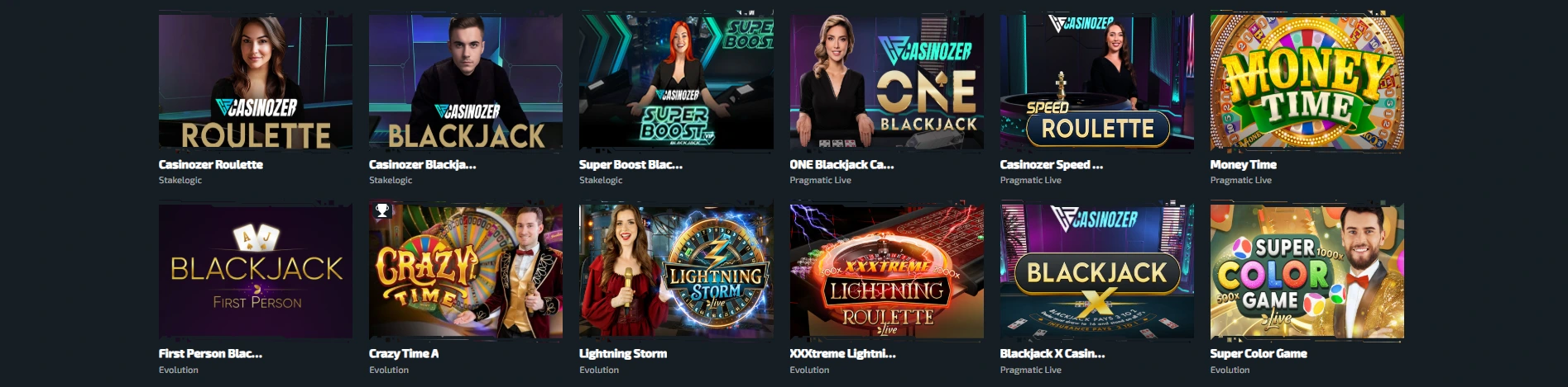 Casinozer live games.